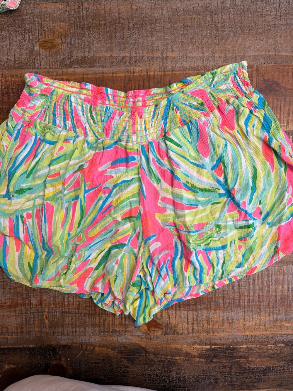 Lilly Pulitzer High-Waist Tropical Print Shorts - Pink, Green & Blue